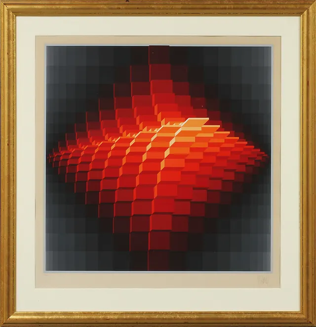 JEAN-PIERRE VASARELY YVARAL. Komposition. Färgserigrafi, signerad och numrerad 71/200.