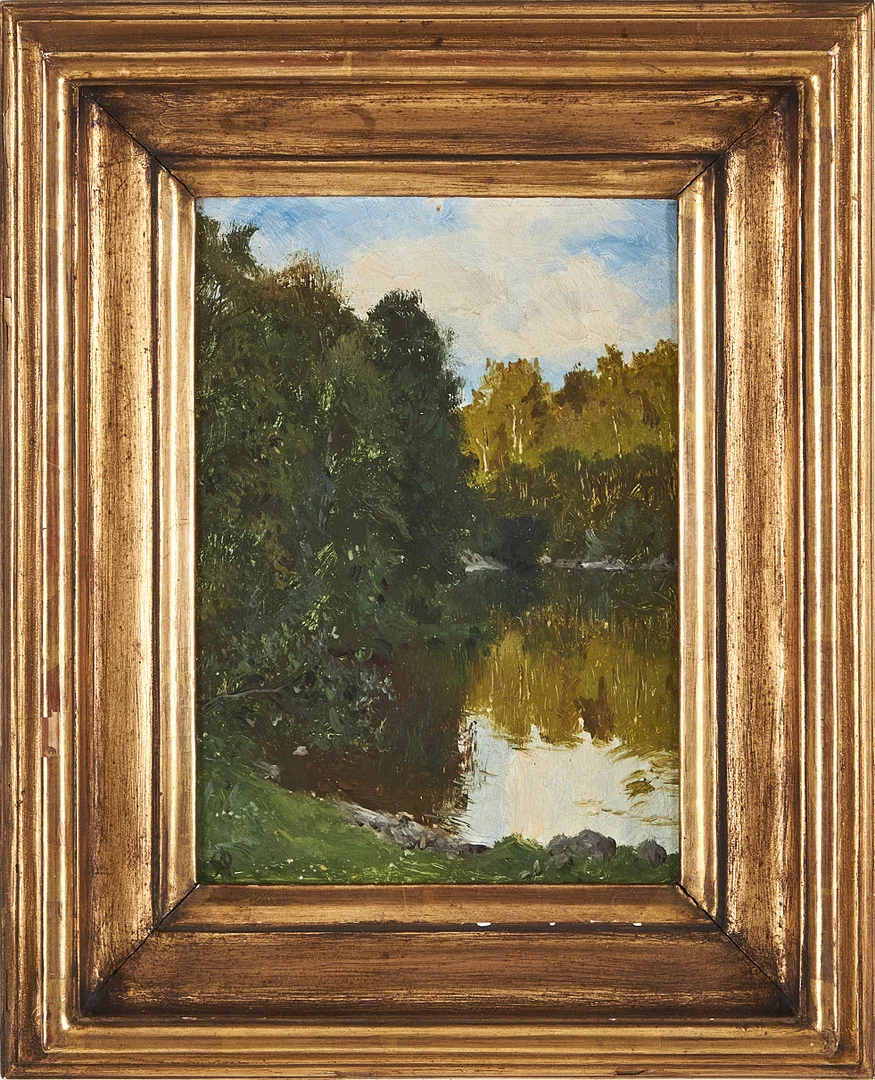 OLOF ARBORELIUS. landskapsmotiv, olja på pannå, monogramsignerad. — Paintings — Stockholms Auktionsverk Magasin 5