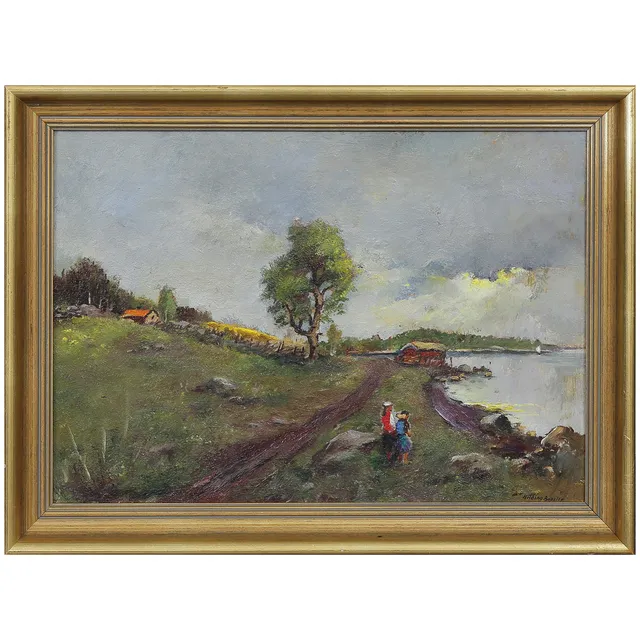 HILDING BOSSLER (1899-1994) OLJA PÅ PANNÅ, SIGNERAD.