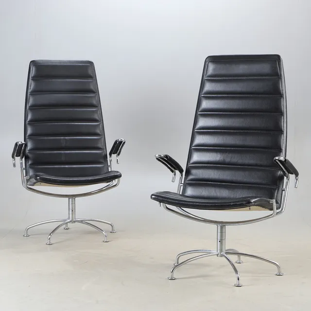 JENS AMUNDSEN. Fåtöljer, 1 par, "SAS Chair Series", Fritz Hansen, Danmark.