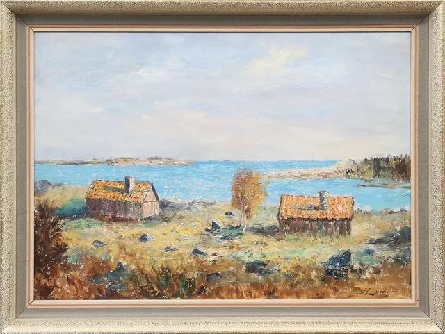 JOEL LUNDEGÅRDH. OLJA, på pannå, signerad.