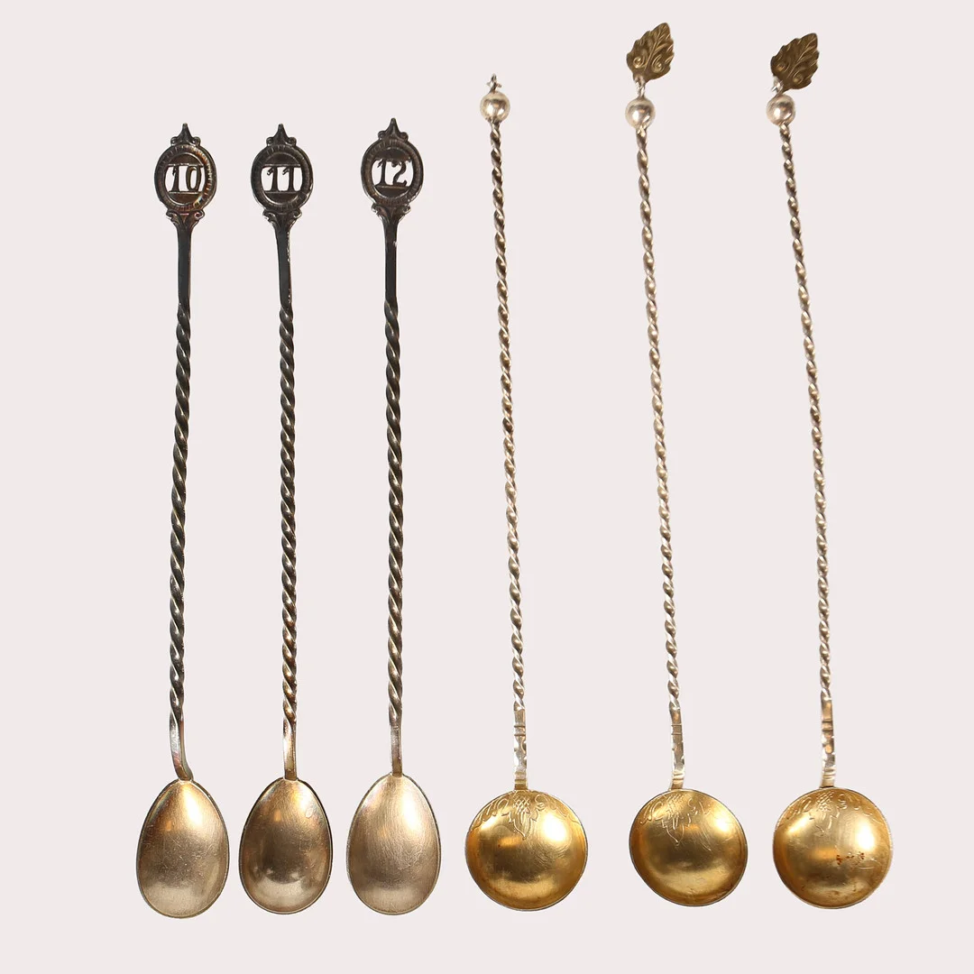 DRINKSKEDAR Silver/nysilver, 6 stycken. — Silver — Limhamns Auktionsbyrå