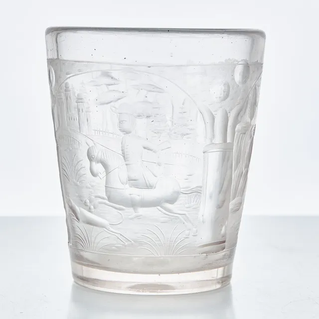 BÄGARE, glas, Böhmen 1700-tal.