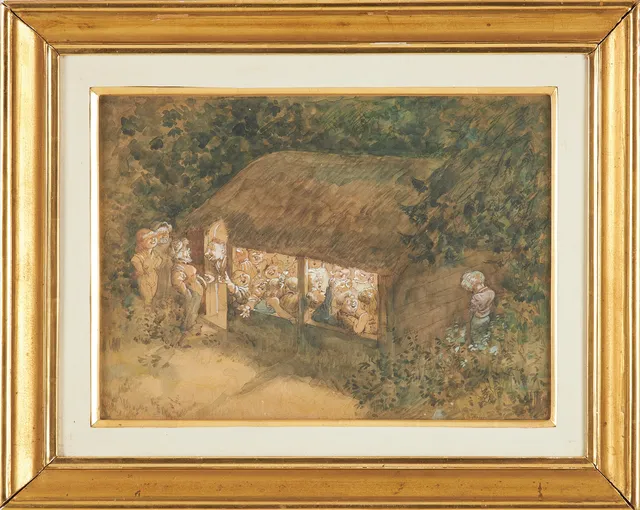 ROBERT HÖGFELDT. "Nattklubb", akvarell, signerad R. Högfeldt.