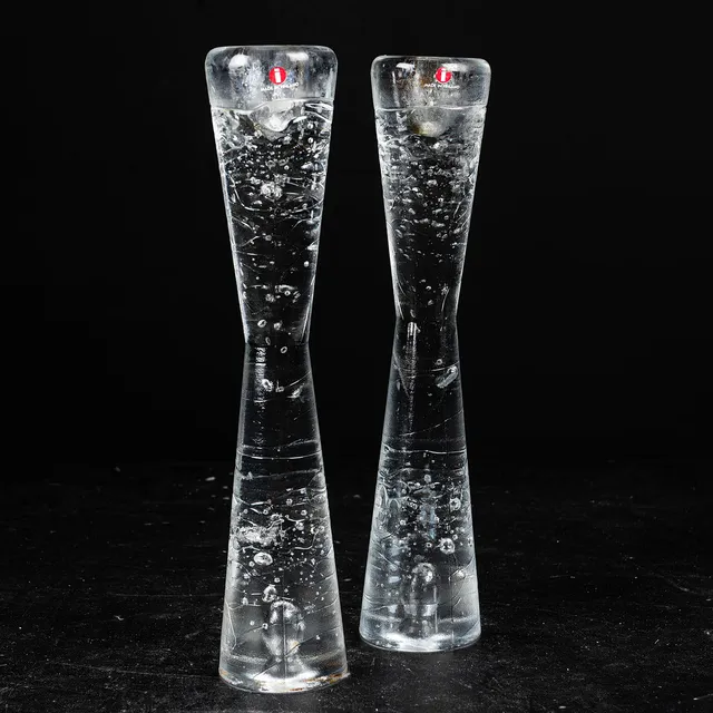 TIMO SARPANEVA. Iittala, Finland, "Arkipelago", ljusstakar i glas, 1 par.