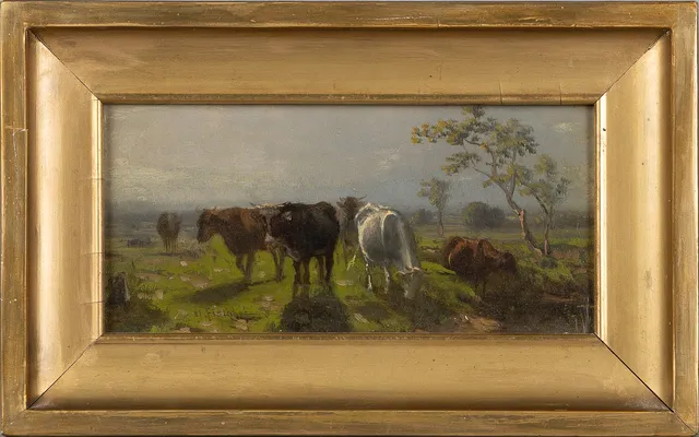 GEORG FISCHHOF (1859-1914). TILLSKRIVEN. Olja på pannå, signerad.