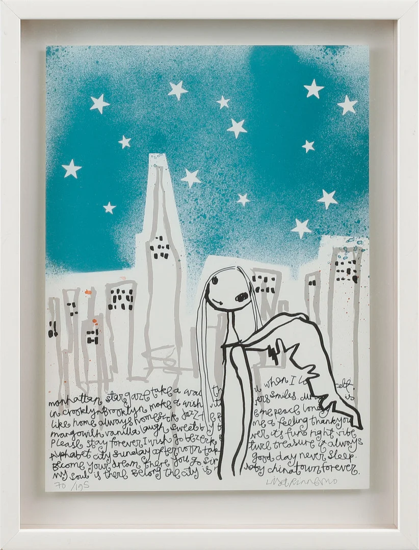 LISA RINNEVUO. Figurkomposition, färglitografi, signerad och numrerad 70/195. — Engravings & Prints — Göteborgs Auktionsverk