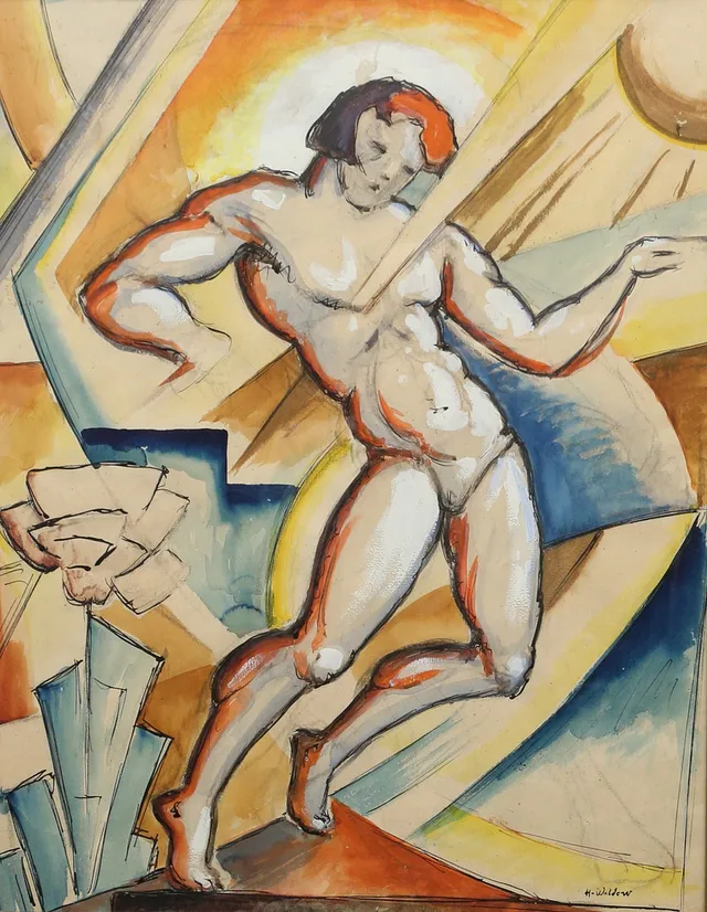 HARRY WALDOW. blandteknik, signerad, sannolikt 1920/30-tal.