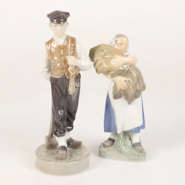 CHRISTIAN THOMSEN. Figuriner, 2 stycken, porslin, Royal Copenhagen, Danmark.