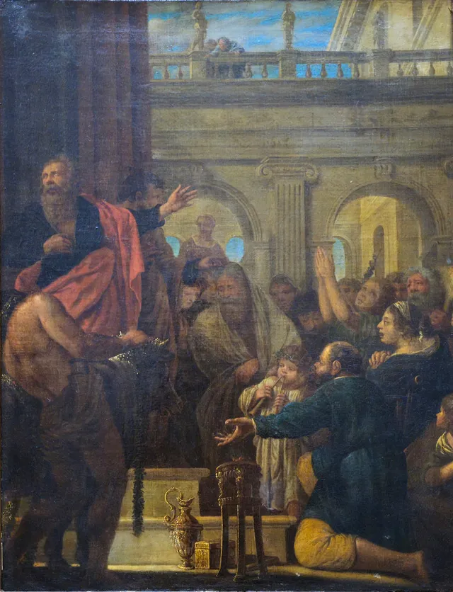 ESCUELA PROBABLEMENTE FRANCESA DEL SIGLO XVII. San Pablo y San Bernabé en Listra.