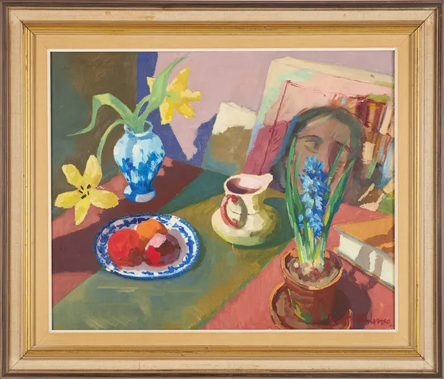 UNO HUBERT KARLSSON. Stilleben, olja på duk, signerad.