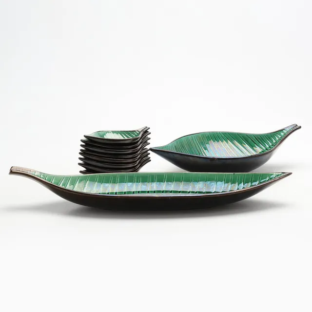 MARIANNE WESTMAN. SKÅLAR & SKÅLFAT, 10 delar, lövformade, Rörstrand.