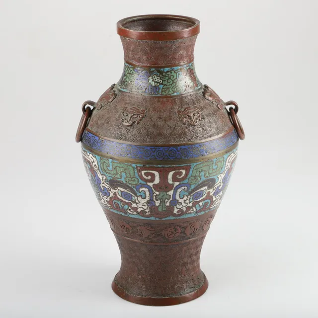 VAS, cloisonne/brons, 1900-tal.