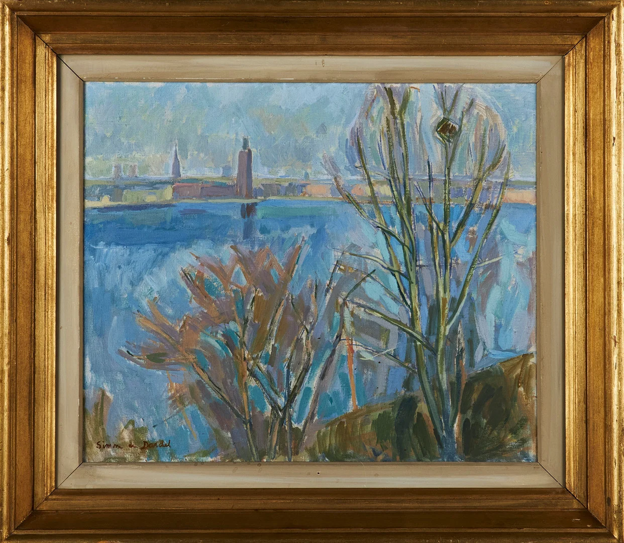 SIMONE DE DARDEL (1913-1996). Stockholmsmotiv, signerad, olja på duk. — Paintings — Stockholms Auktionsverk Sickla