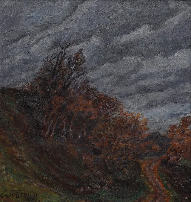 GUSTAF ARNOLDS. Olja på duk, landskap, signerad och daterad 1909.