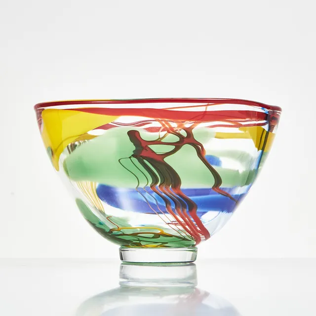 BERIT JOHANSSON. skål, glas, Sjöhyttan, 1997, unik, signerad.