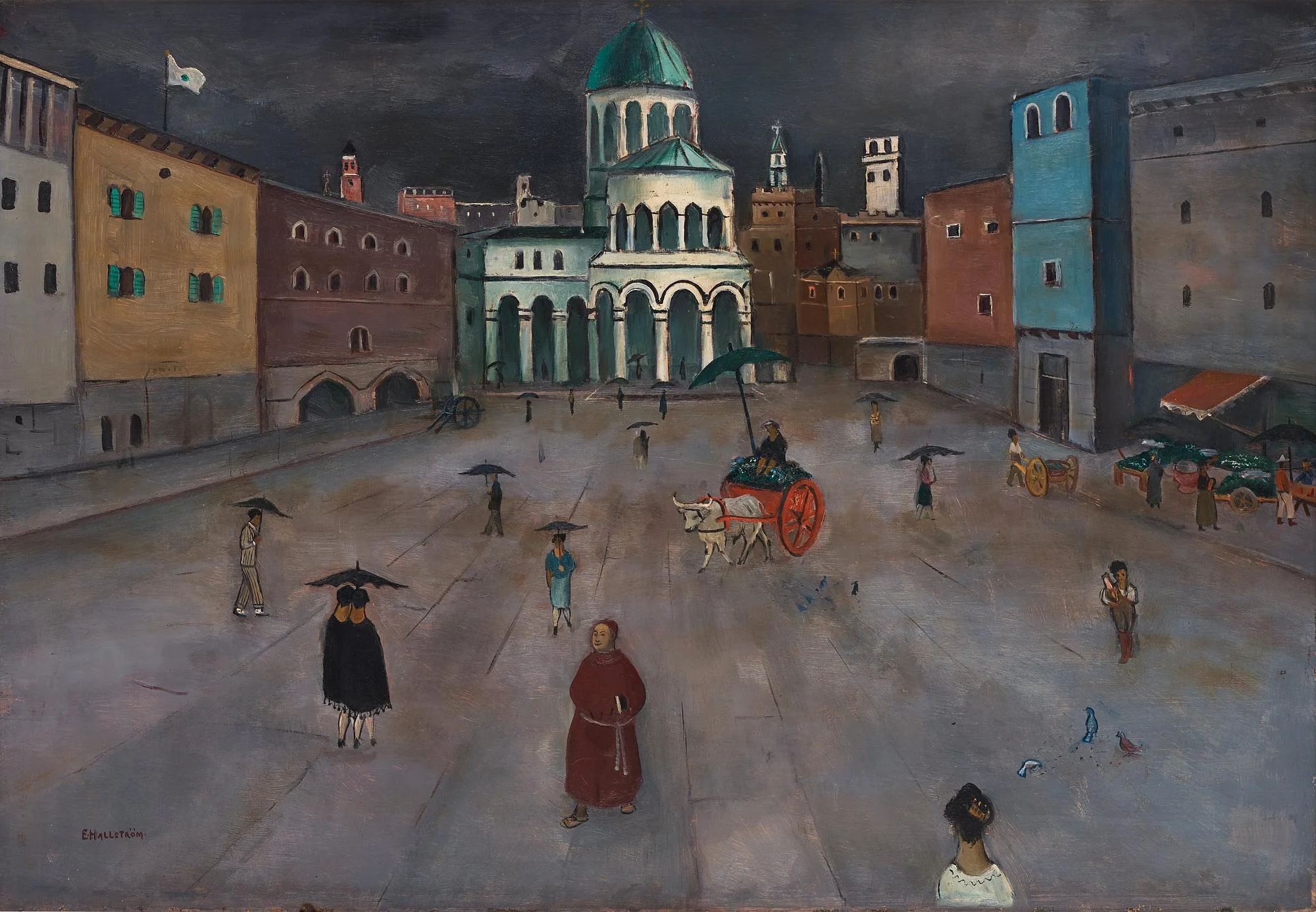 Eric Hallström, "Torget i Pistoja". — Bukowskis