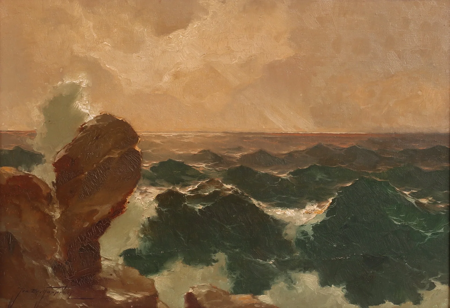JAN BOHUMIL POSPISIL. Olja på duk, signerad. — Paintings — RA Auktionsverket Norrköping