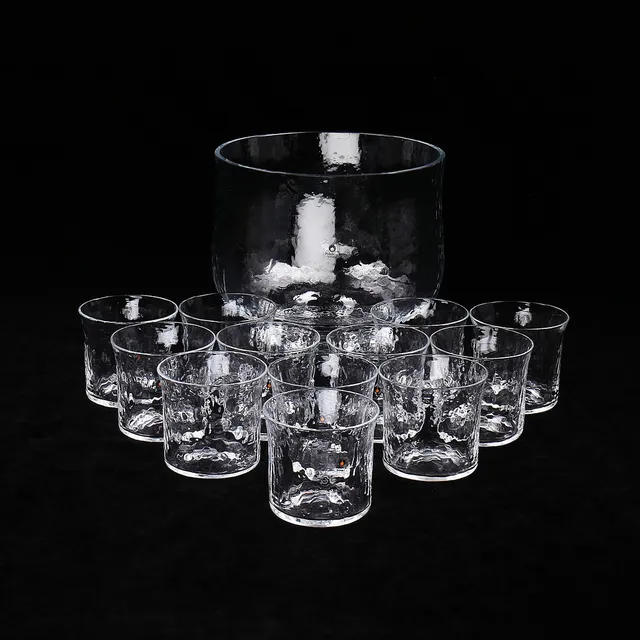 GÖRAN WÄRFF. Bålset, 13 delar, "Rustika", glas, Pukeberg.
