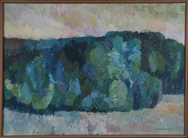 BERTIL ANDERSSON. Olja på duk, "Skogsdunge" , signerad.