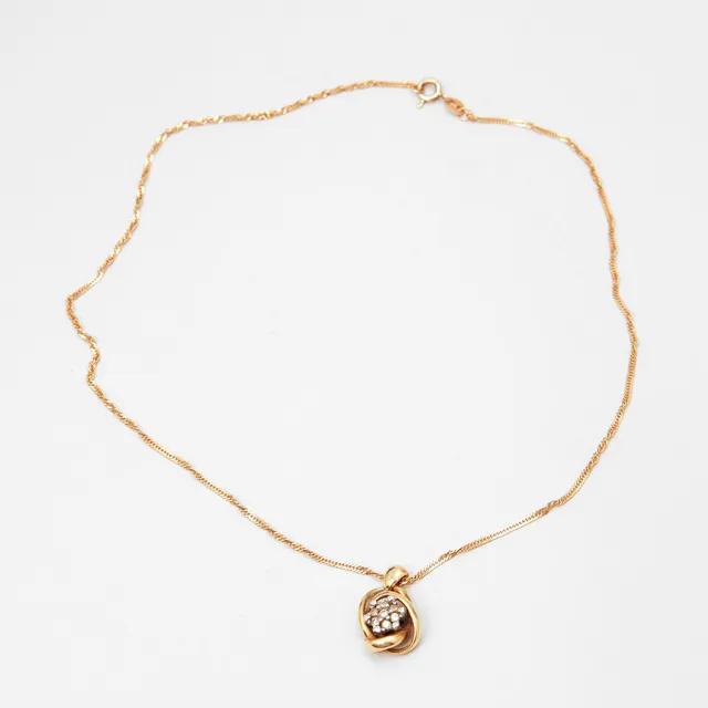 HÄNGE med KEDJA, 18k guld, diamanter, vikt ca 6,5 gram.