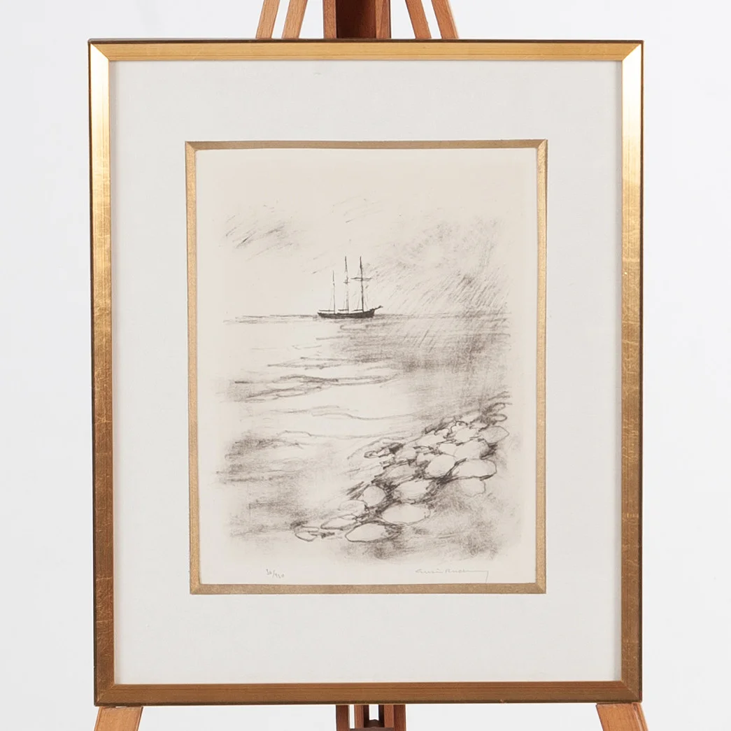 GUSTAV RUDBERG. Litografi, signerad numrerad 36/420. — Engravings & Prints — Laholms Auktionskammare