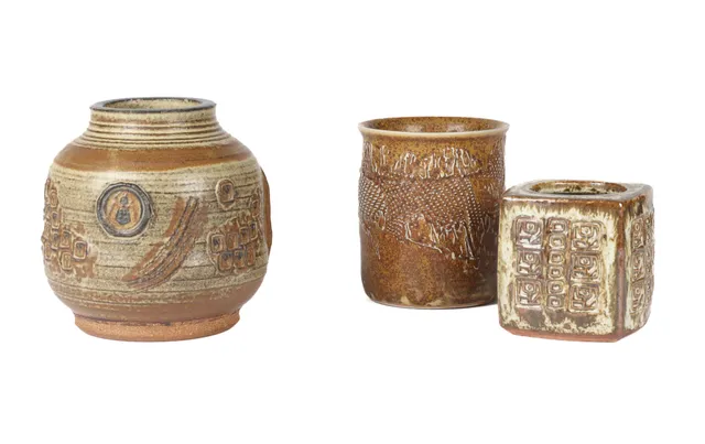 Jørgen Mogensen. Three vases of glazed stoneware (3)