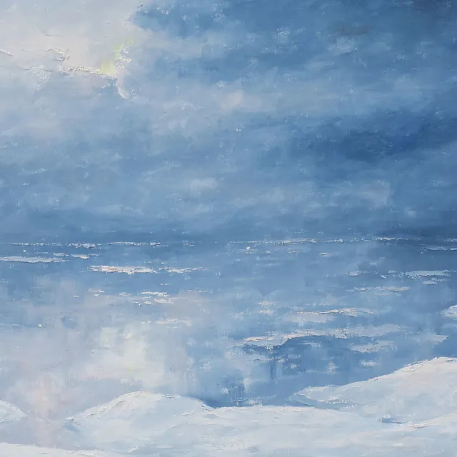 AXEL LIND. Hav, olja på duk, sign.