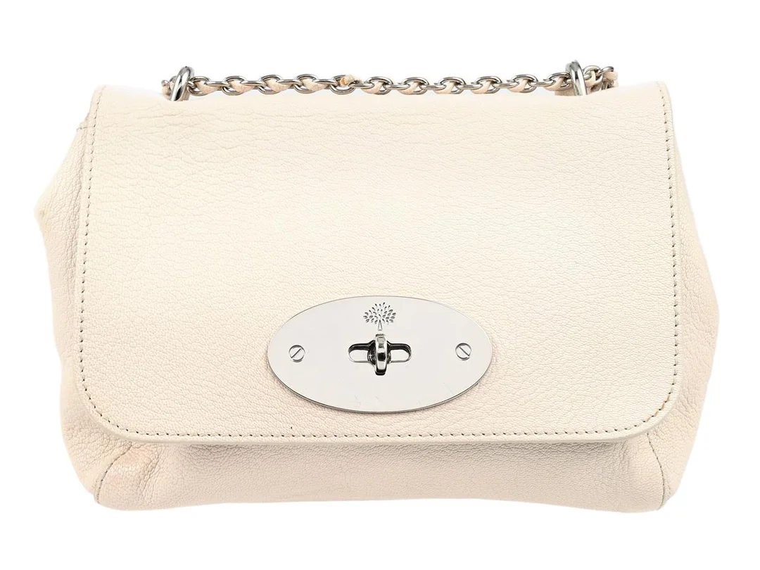 VÄSKA, MULBERRY, Lily Bag, benvitt läder, silverfärgade beslag, 21x17x5 cm, dustbag. — Accessoarer/Väskor — Kaplans