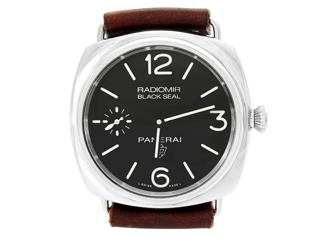 PANERAI, Radomir, Black Seal Logo 3 Days, Cal P.6000, Verk nr. 040676, Serie nr. X0961/1500, Ref nr. PAM00754, Boett nr. OP7160 / PL0160297, herrur, 45 mm, stål, manuell (3-dagars), safirglas, liten sekundvisare, integrerat läderband, originalspänne, cert, mars 2023, box.