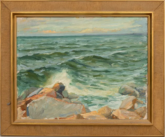 FOLKE WILHELMSSON BERG (1896-1974). "Lomma", olja på pannå, signerad och daterad, F. Wson Berg, 1925.