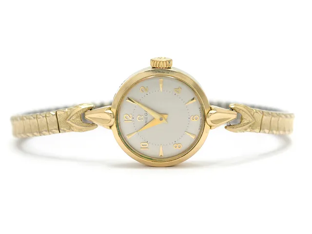 OMEGA, damur, 20,5 mm, Cal 244, Serie nr. 14418578, Boett nr. 2751-1, doublé (80 micron), manuell, plexiglas, skadad urtavla, ca 1955.