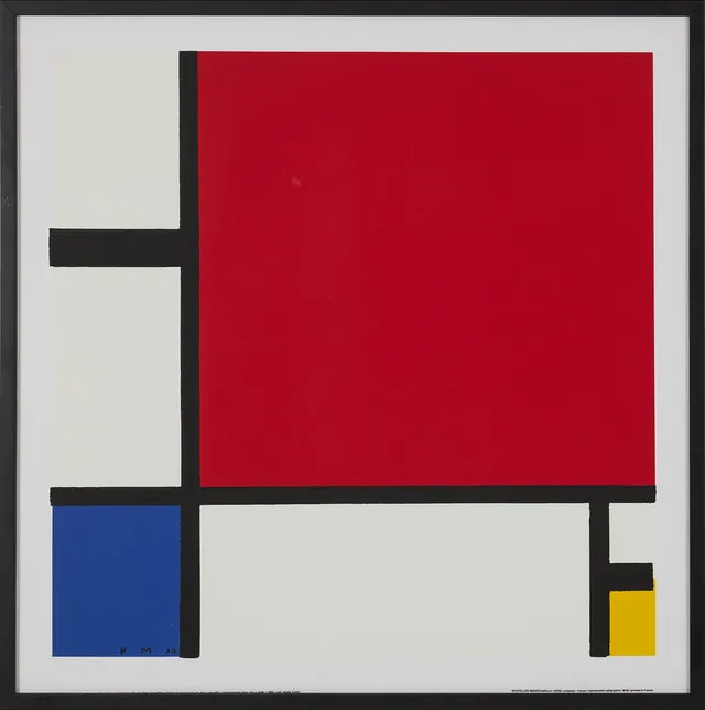 PIET MONDRIAN (1872-1944). Figurkomposition, screentryck, Nouvelles Images éditdeurs, signerad och daterad i trycket 30.