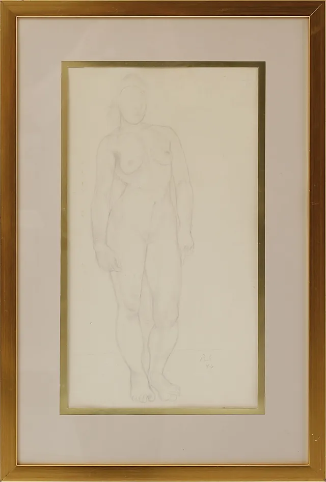 RAGNAR SANDBERG. Modellstudie. Blyerts, signerad och daterad -46.