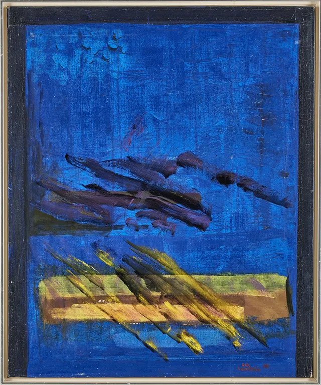 OLLE CARLSTRÖM (1920-2006). "Farkost från begynnelsen IV", olja på duk.
