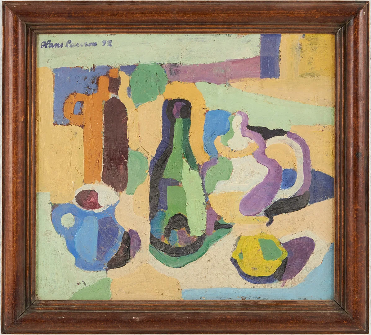 HANS LARSSON. Stilleben, olja på duk, signerad Hans Larsson, -42. — Paintings — Stockholms Auktionsverk Magasin 5