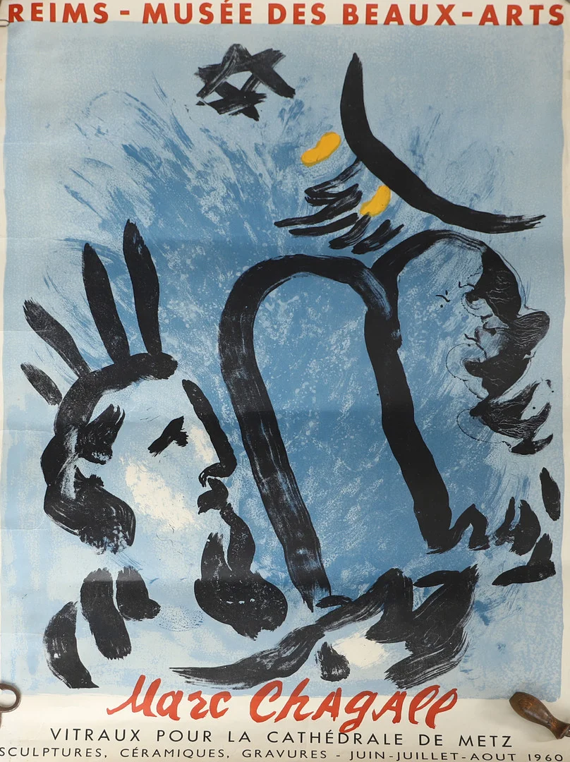 MARC CHAGALL. Utställningsaffisch, efter, Mourlot, Paris. — Engravings & Prints — Helsingborgs Auktionskammare