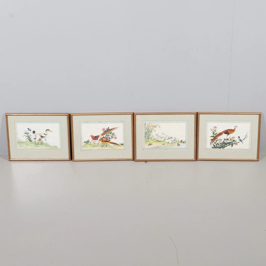 A SET OF FOUR CHINESE PITH PAPER PAINTINGS OF BIRDS. — Other — Lawrences Auctioneers