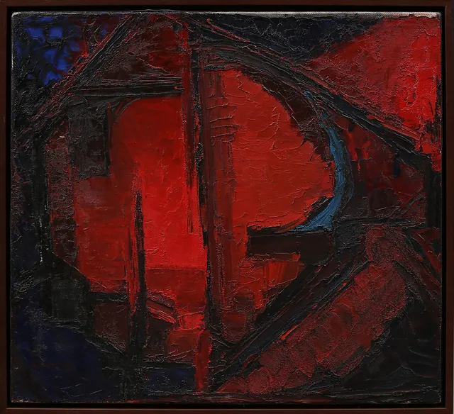 WALTER HUBER. "Hörnhuset-Marabella", olja på duk, signerad.