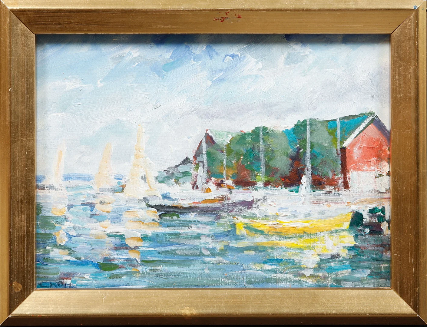 CARL KÖHLER. Kustmotiv, olja på pannå, signerad. — Paintings — Göteborgs Auktionsverk