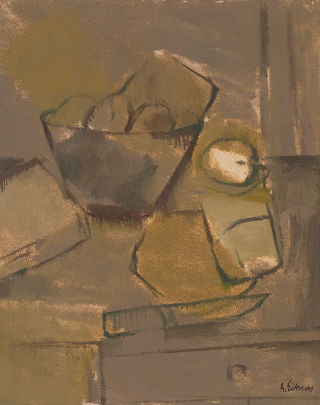 Eikaas, Ludvig — Oppstilling på kjøkkenbenken — Kunst/Maleri — Blomqvist