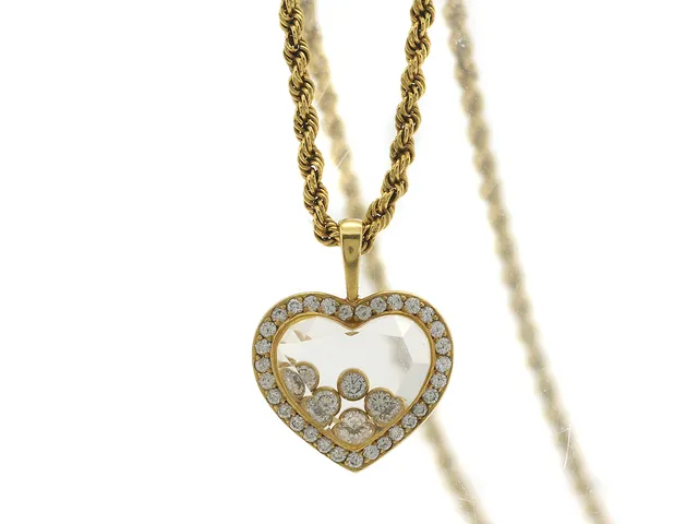CHOPARD, hänge/kedja, 18K guld, " Happy diamond", ref. 5222, 36 briljanter ca 0,40ctv längd 42,5 cm, vikt 13,5 cm.