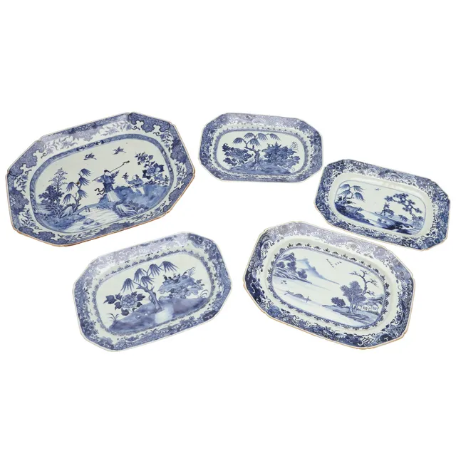 18THC CHINESE PORCELAIN PLATTERS.