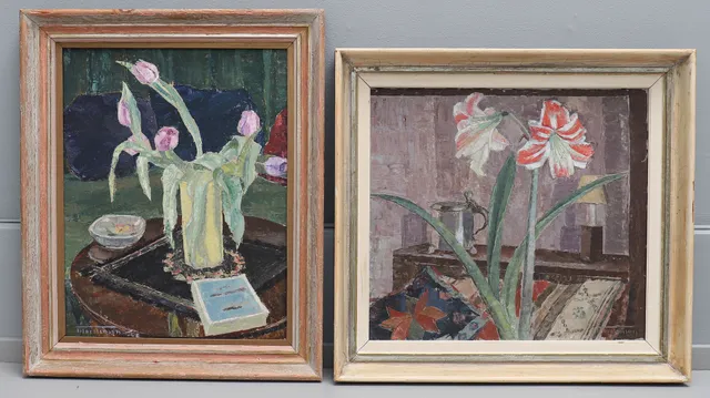 TORSTEN TORSTENSON. BLOMSTERSTILLEBEN, TVÅ STYCKEN.