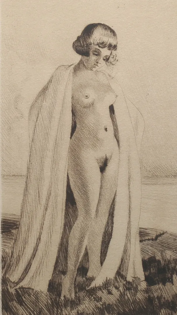 GASTON SMIDT. Nakenstudie. Etsning, signerad gaston och daterad 21.
