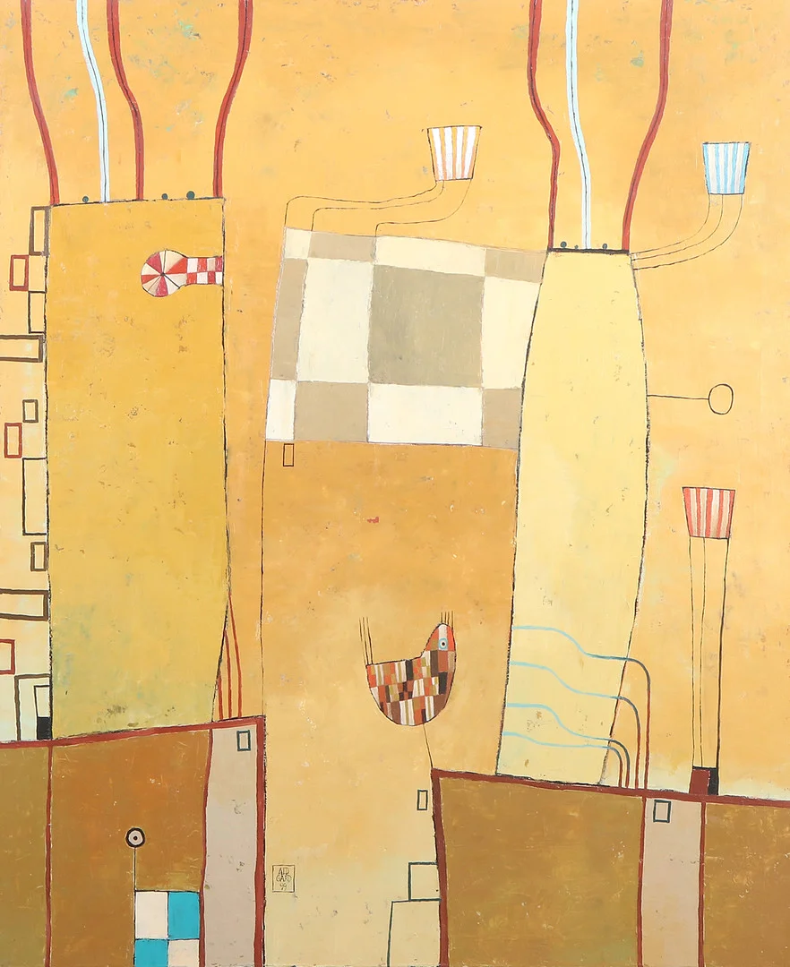 JONAS ALDGÅRD. Oljemålning på duk. "Flagstaff" II. Signerad och daterad 99. — Paintings — Skånes Auktionsverk