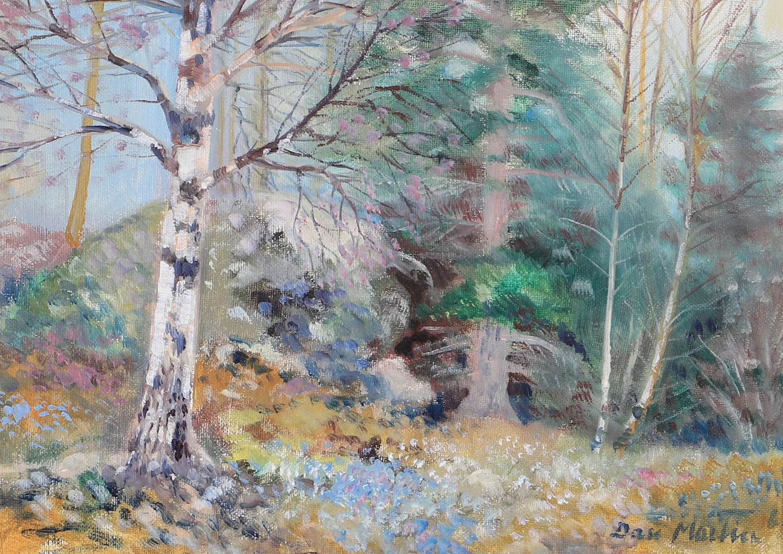 DAN MARTIN MASELL. Skogsparti, olja på duk, signerad Dan Martin. — Paintings — Helsingborgs Auktionskammare