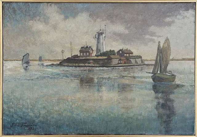 FILLE FROMÉN. OLJA på duk, Grimskär, signerad, daterad 1925.