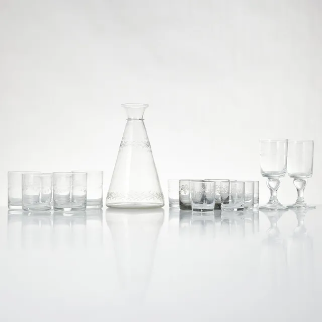 REIJMYRE, servis, "Antik", 17 dlr., glas.