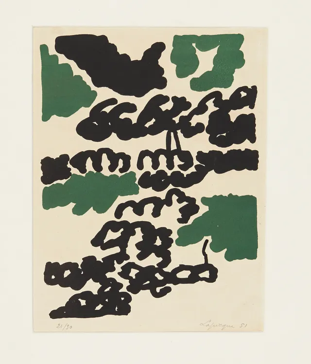 Lapicque, Charles — Komposisjon i grønt og svart, 1951
